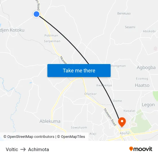 Voltic to Achimota map