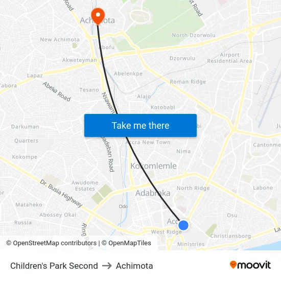Children's Park Second to Achimota map