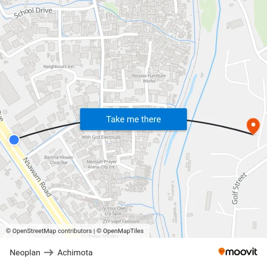 Neoplan to Achimota map