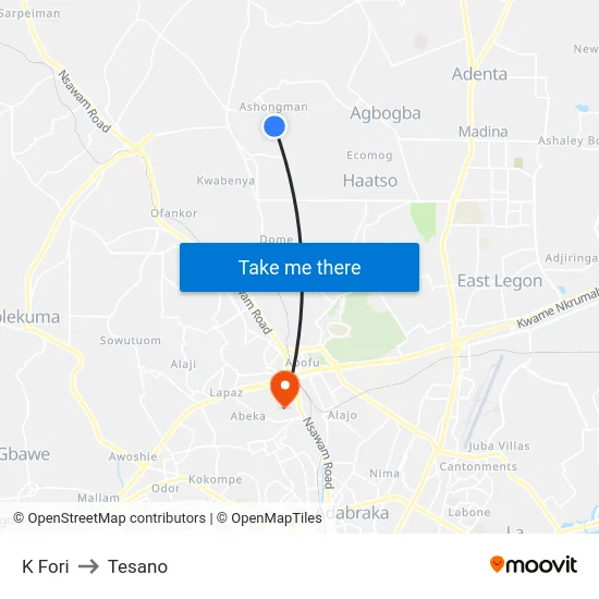 K Fori to Tesano map