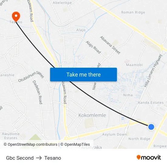 Gbc Second to Tesano map