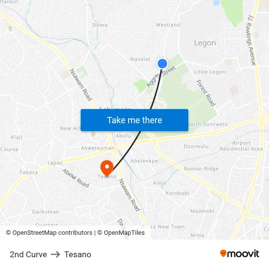2nd Curve to Tesano map