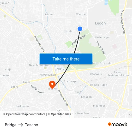 Bridge to Tesano map