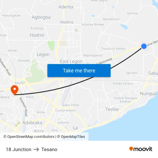 18 Junction to Tesano map