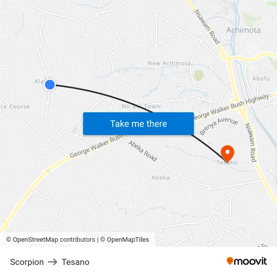 Scorpion to Tesano map