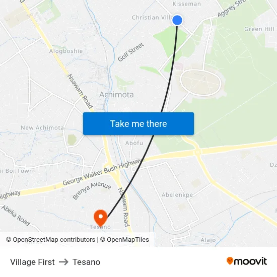 Village First to Tesano map