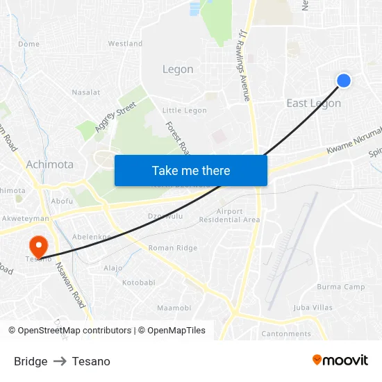 Bridge to Tesano map
