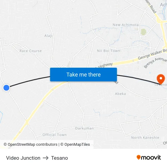 Video Junction to Tesano map