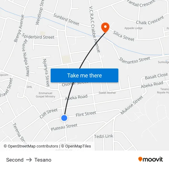 Second to Tesano map