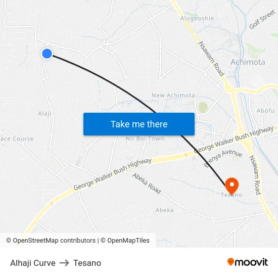 Alhaji Curve to Tesano map