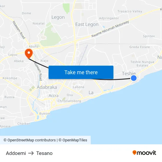 Addoemi to Tesano map