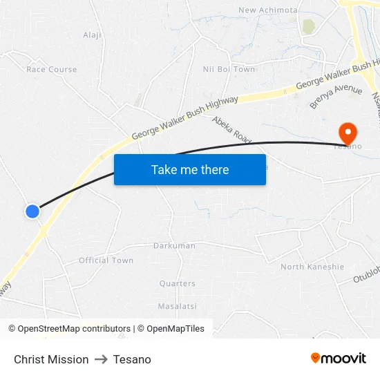 Christ Mission to Tesano map