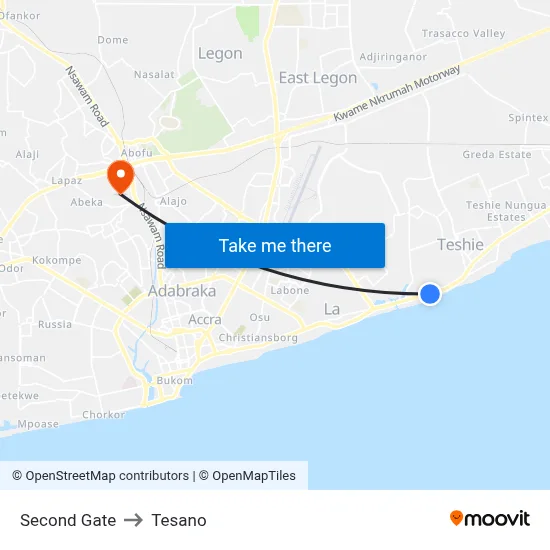 Second Gate to Tesano map
