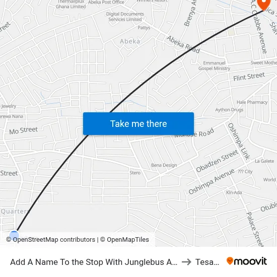 Add A Name To the Stop With Junglebus App to Tesano map