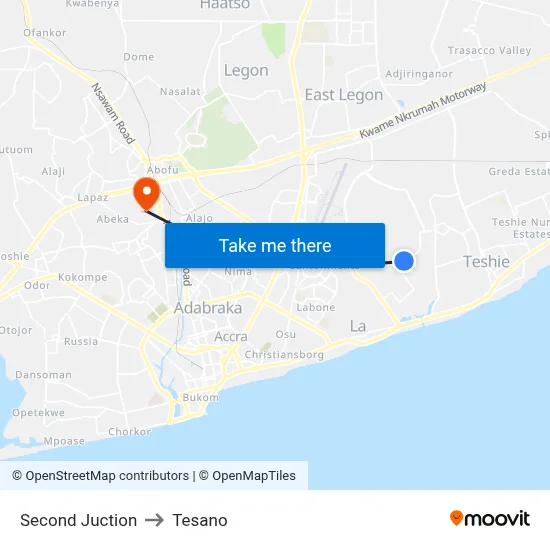 Second Juction to Tesano map