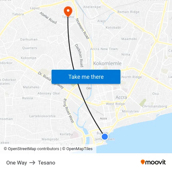 One Way to Tesano map