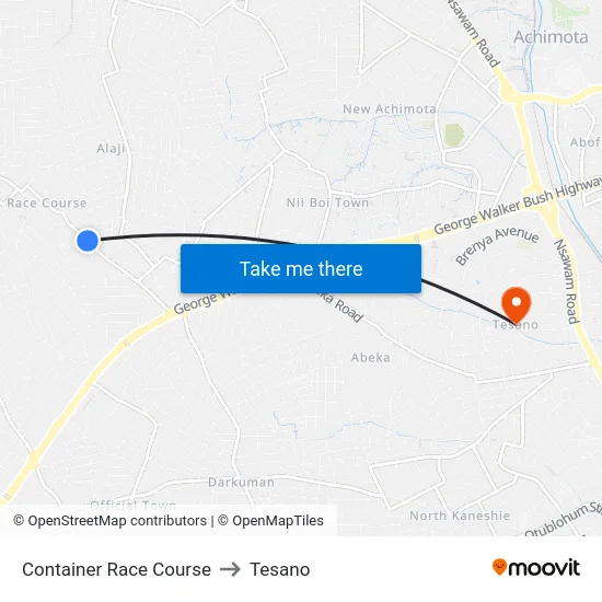 Container Race Course to Tesano map