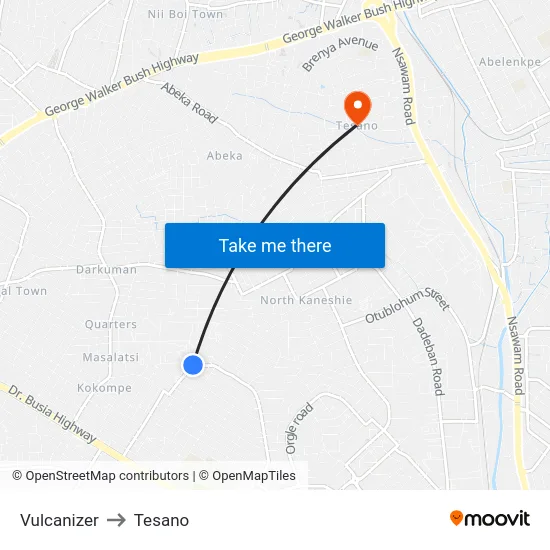 Vulcanizer to Tesano map