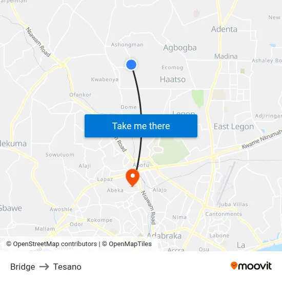 Bridge to Tesano map