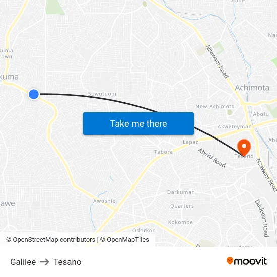 Galilee to Tesano map