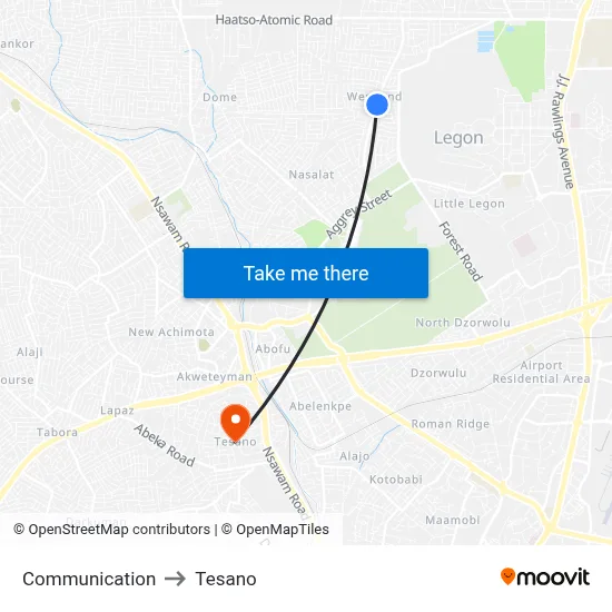 Communication to Tesano map