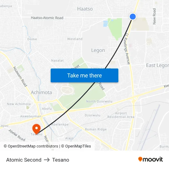 Atomic Second to Tesano map