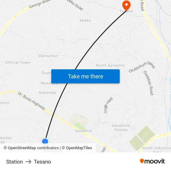 Station to Tesano map