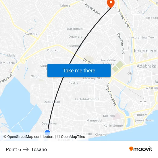 Point 6 to Tesano map