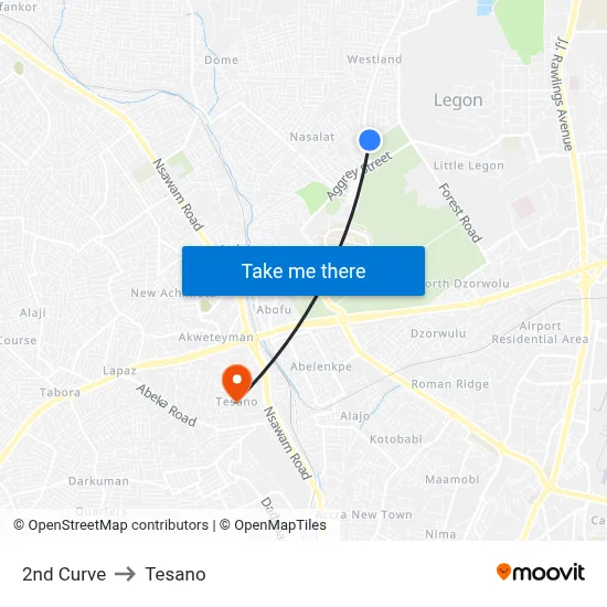 2nd Curve to Tesano map