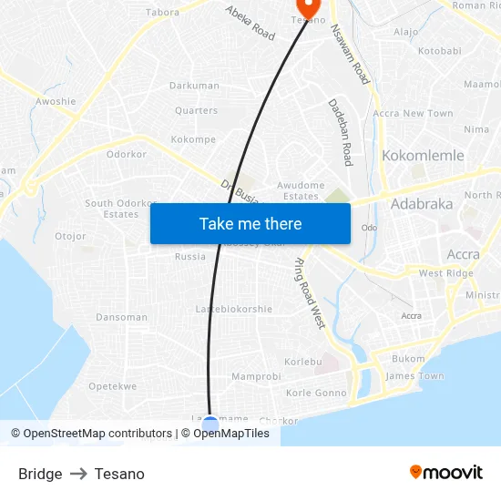 Bridge to Tesano map