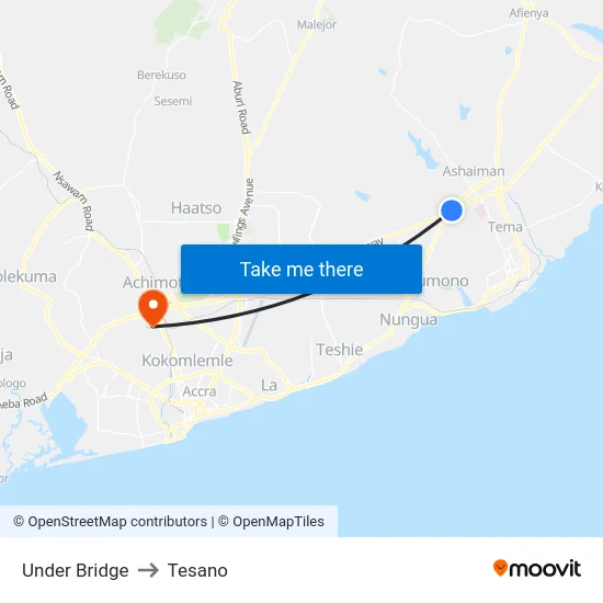 Under Bridge to Tesano map