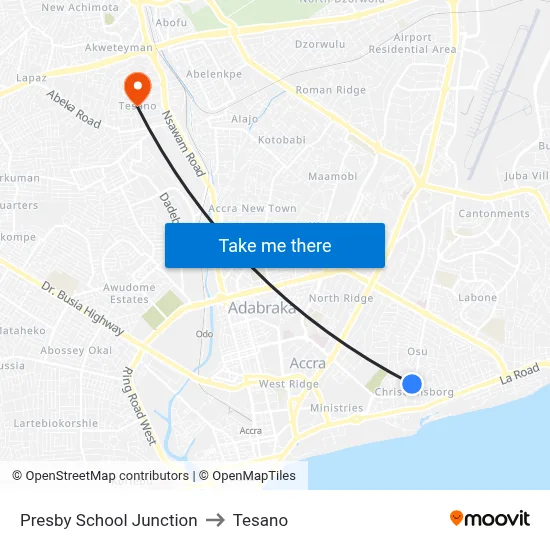 Presby School Junction to Tesano map