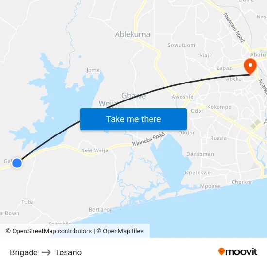 Brigade to Tesano map