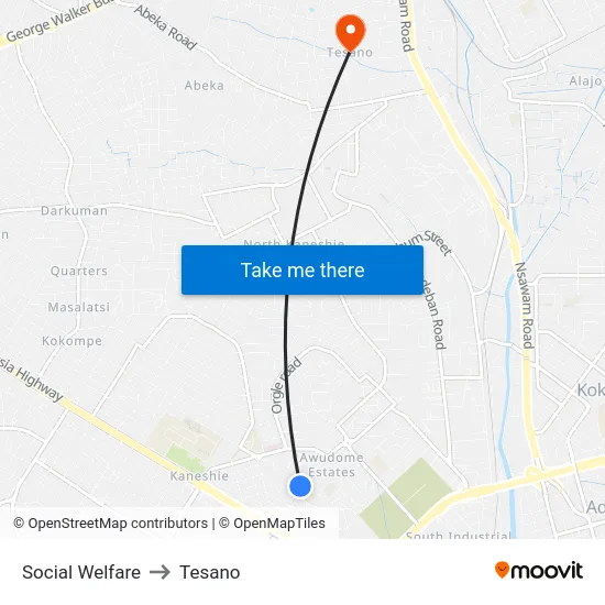 Social Welfare to Tesano map