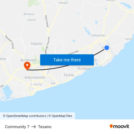 Community 7 to Tesano map