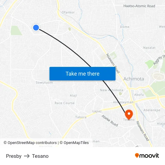 Presby to Tesano map