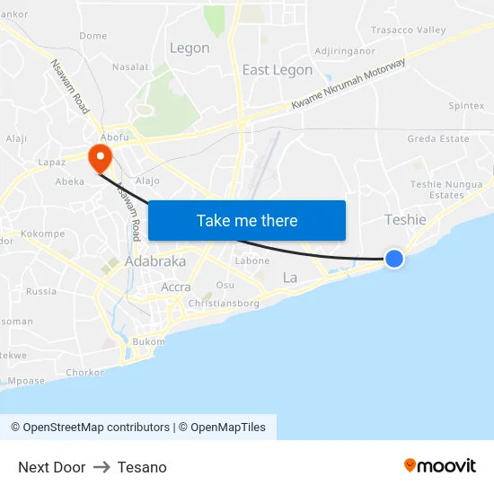 Next Door to Tesano map