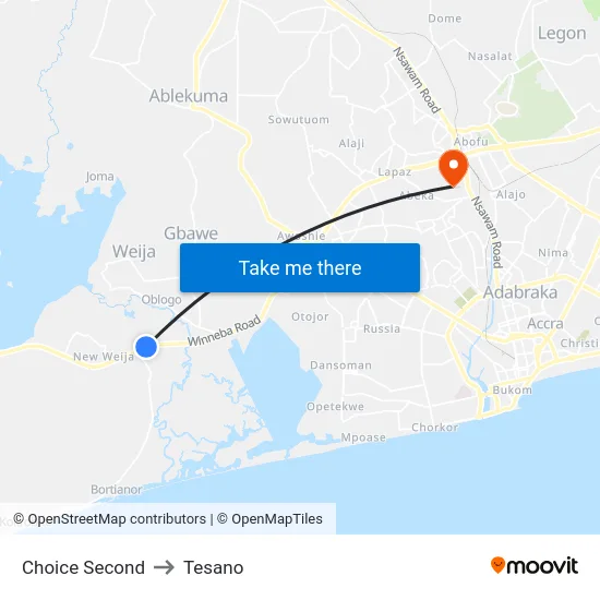 Choice Second to Tesano map