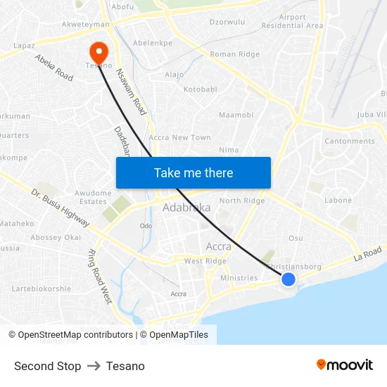 Second Stop to Tesano map