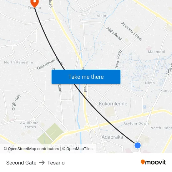 Second Gate to Tesano map
