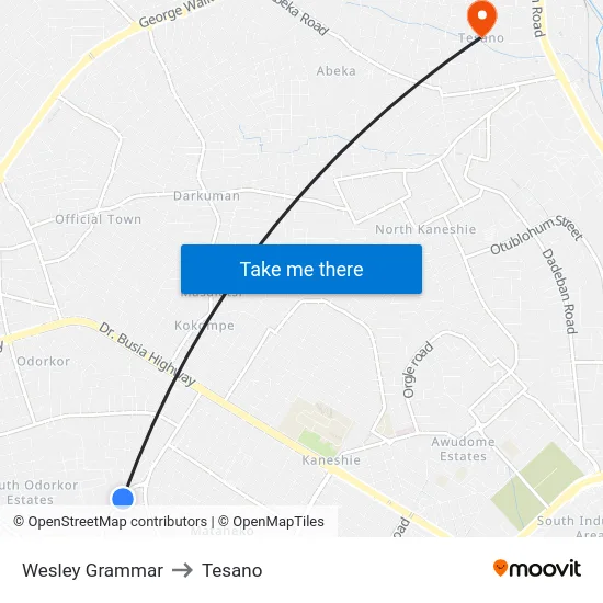 Wesley Grammar to Tesano map