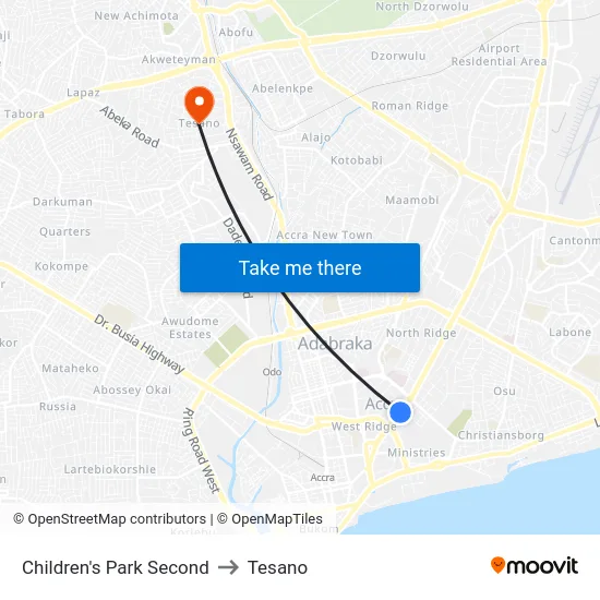Children's Park Second to Tesano map
