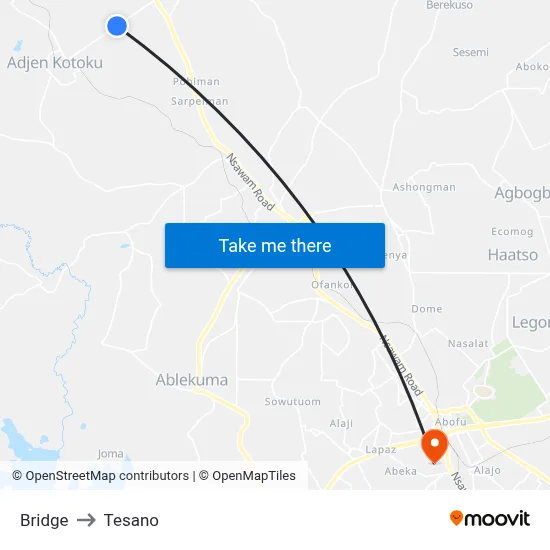 Bridge to Tesano map