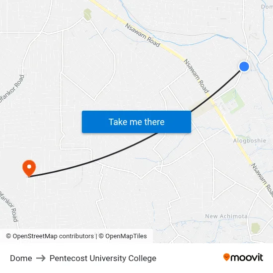 Dome to Pentecost University College map