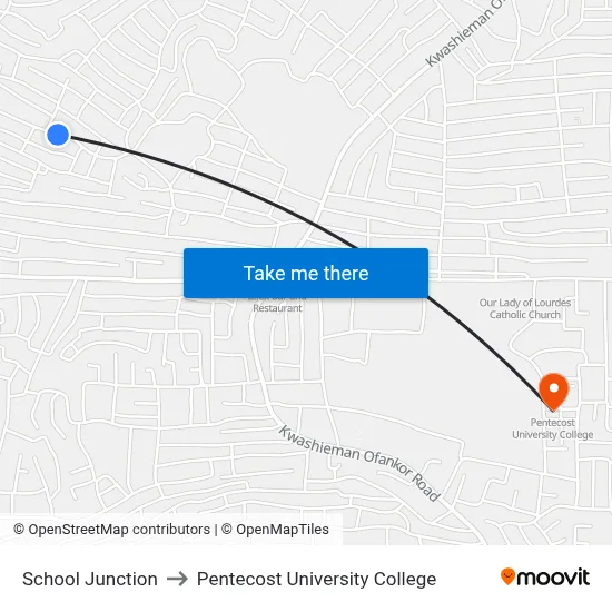 School Junction to Pentecost University College map