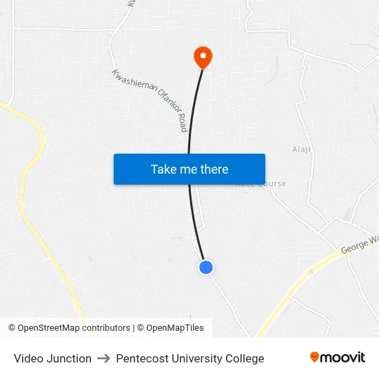 Video Junction to Pentecost University College map