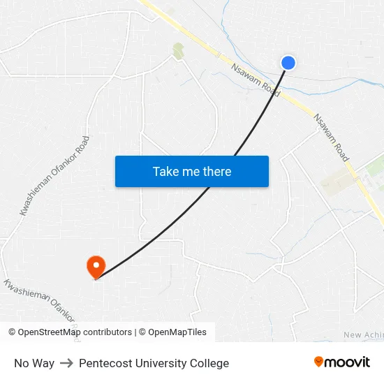 No Way to Pentecost University College map