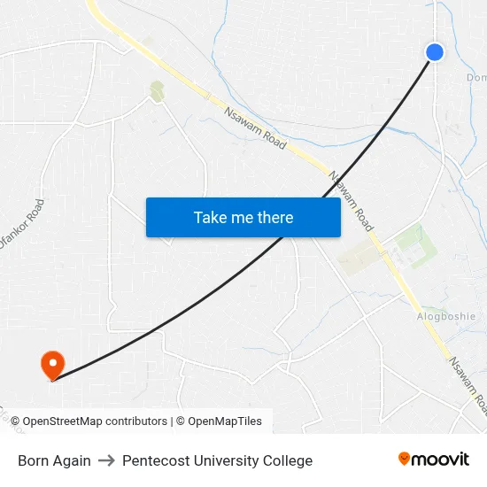 Born Again to Pentecost University College map