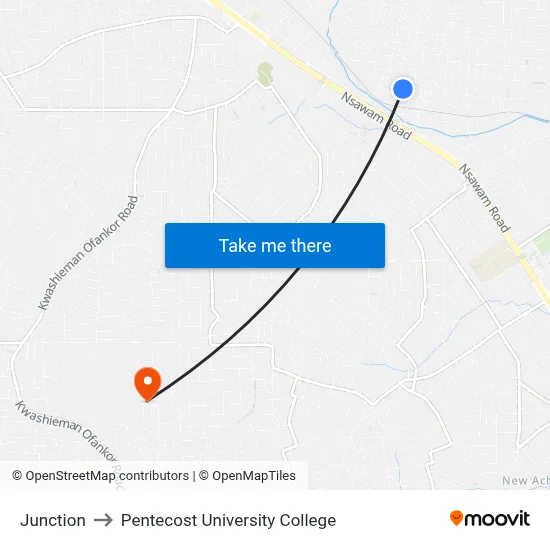 Junction to Pentecost University College map