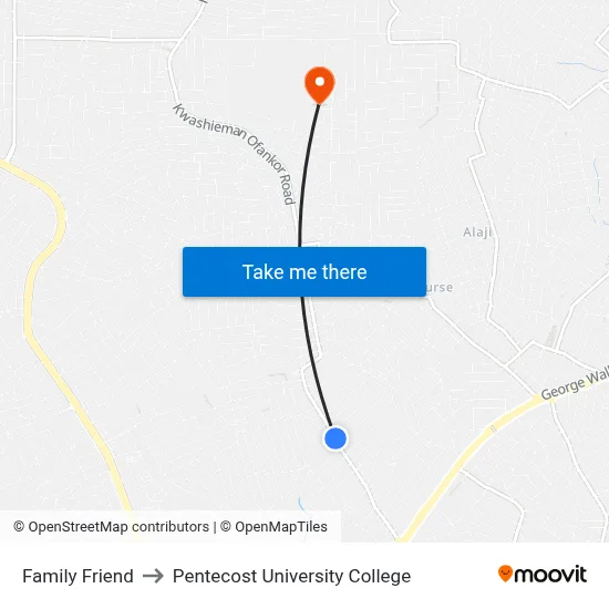 Family Friend to Pentecost University College map